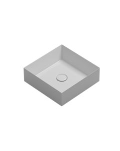 Track 38.38 Square Ceramic Vessel Bathroom Sink in Glossy White, 15.0"