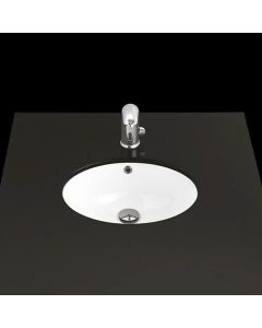 Under TP 211 Oval Ceramic Undermount Bathroom Sink in Glossy White, 19.1"