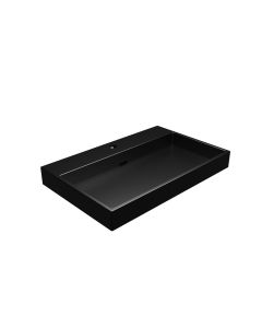 Urban 70 Modern Rectangular ADA Compliant Vessel or Wall Mounted Bathroom Sink in Matte Black, 27.6"