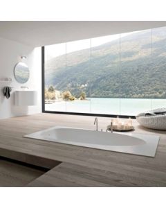 Vela 21 VE 1000 Designer Drop-in Bathtub in Solid Surface, Black Exterior, White Interior