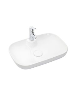 Vision 16260 Ceramic Vessel Bathroom Sink in Glossy White, 23.6"