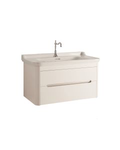 Waldorf 100C Wall Mounted / Floating Bathroom Vanity in Matte White, Includes Integrated Ceramic Sink, 37.0"