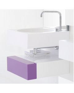 Waterstone 64.55.01.321 Square Solid Surface Wall Mounted Bathroom Sink in Velvet White, 19.7"