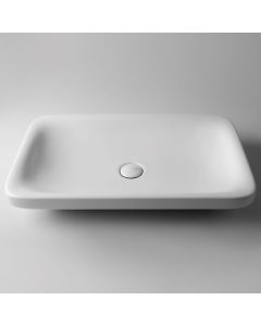 Start 72C Rectangular Ceramic Vessel Bathroom Sink in Glossy White, 28.3"