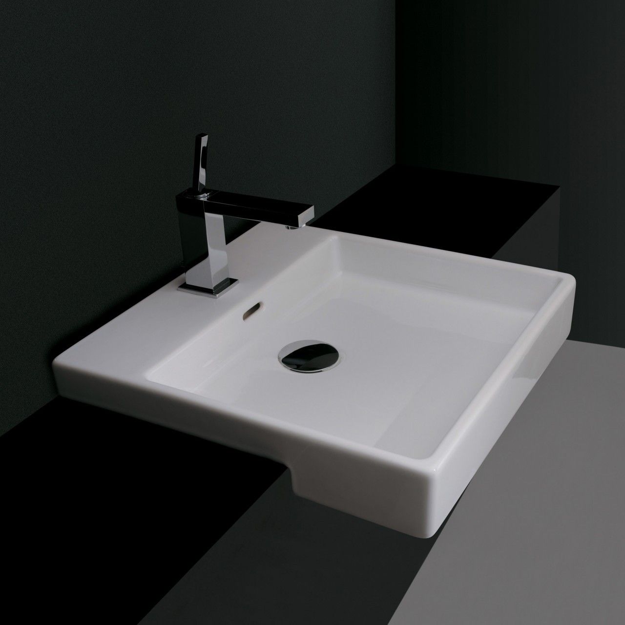 Semi-Recessed Bathroom Sinks - Plain